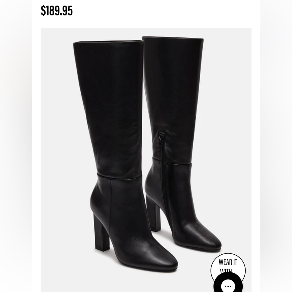Steve Madden archers black leather knee high boots.